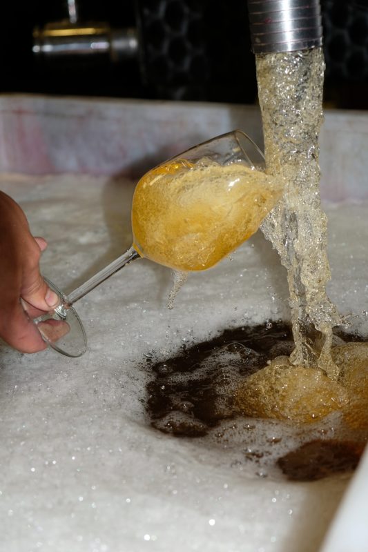 glass being filled